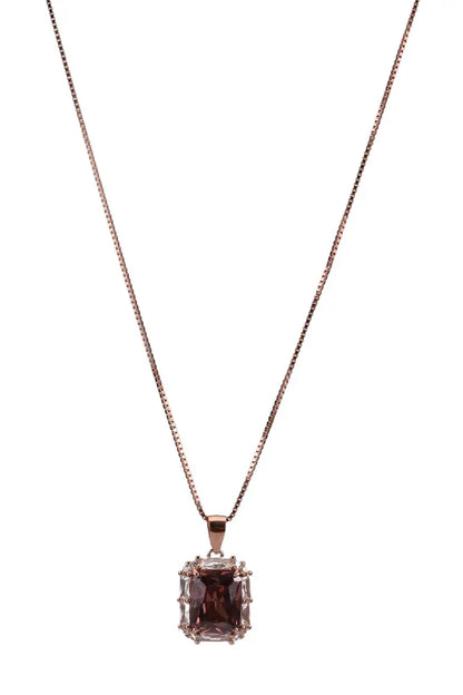 Rose Gold Dark Honey Pendant With Stud