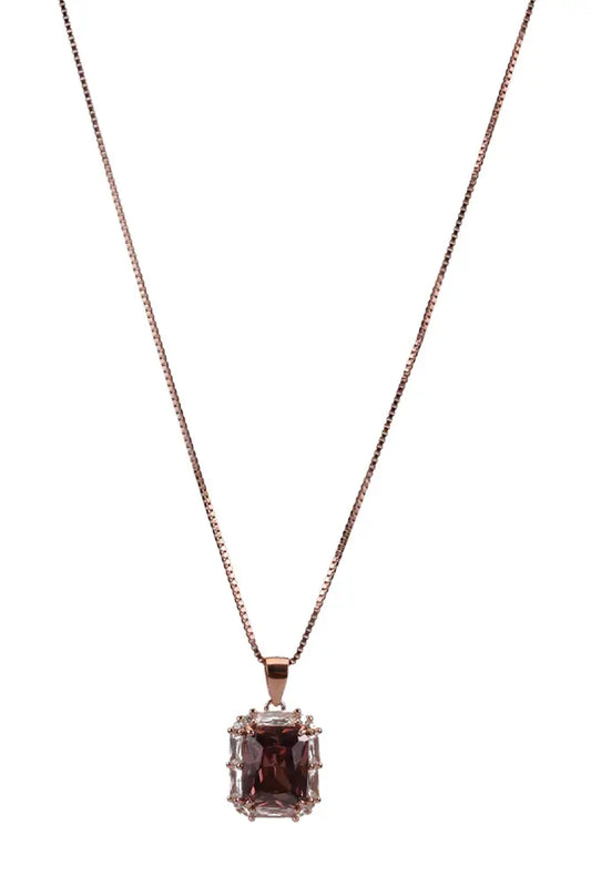 Rose Gold Dark Honey Pendant With Stud