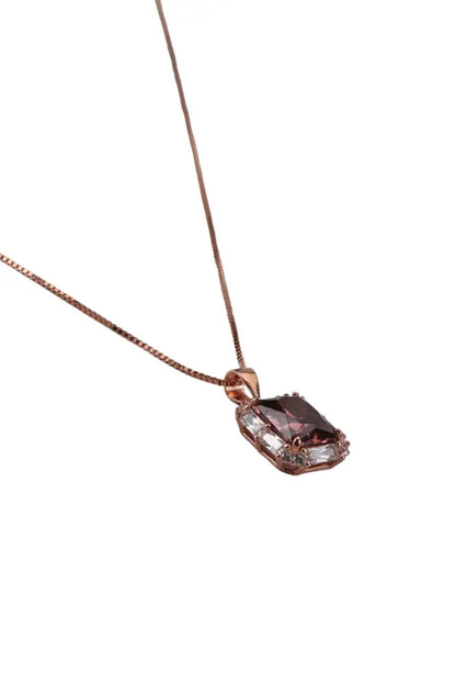 Rose Gold Dark Honey Pendant With Stud