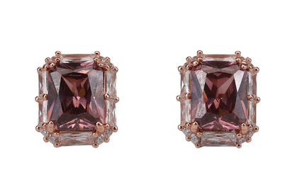 Rose Gold Dark Honey Pendant With Stud