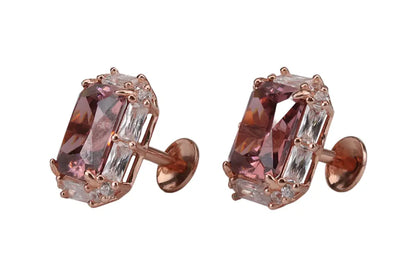 Rose Gold Dark Honey Pendant With Stud