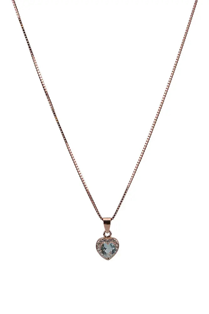 Rose Gold Pastel Moss Green Pendant Chain With Stud