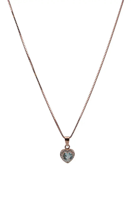 Rose Gold Pastel Moss Green Pendant Chain With Stud