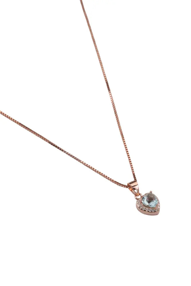 Rose Gold Pastel Moss Green Pendant Chain With Stud
