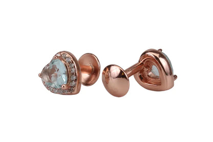 Rose Gold Pastel Moss Green Pendant Chain With Stud