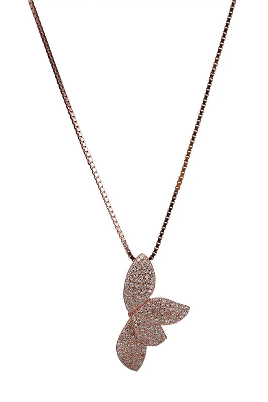 Rose Gold CZ Everleaf Pendant Chain