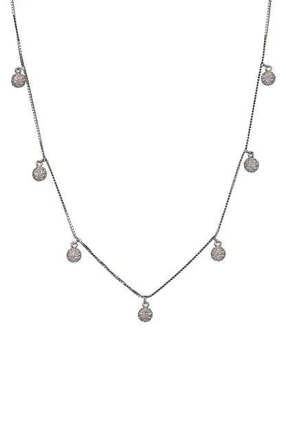 Rhodium Round Ball Charms Chain
