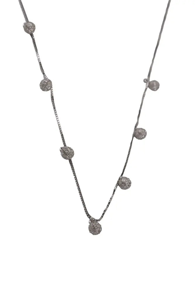 Rhodium Round Ball Charms Chain