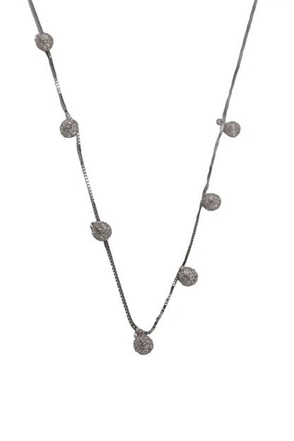 Rhodium Round Ball Charms Chain