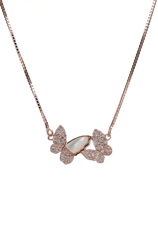 Rose Gold Trefoil Bloom Pendant With Chain