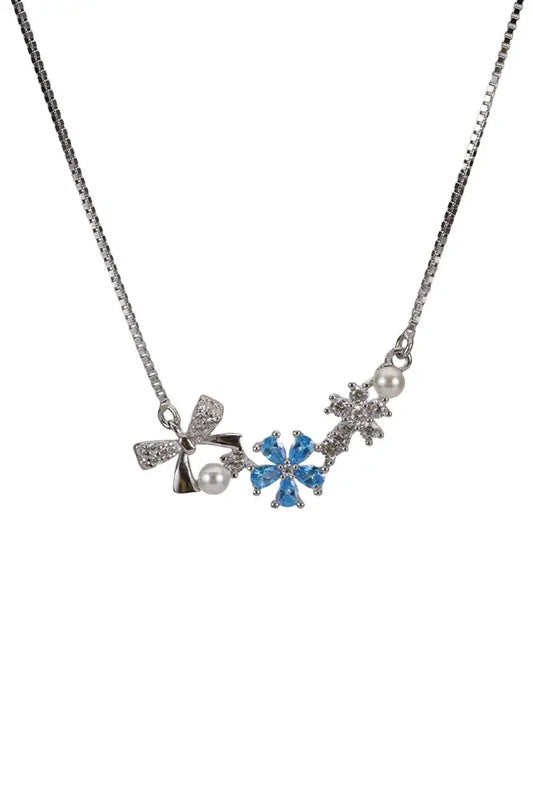 Rhodium Cerulean Blue Chain