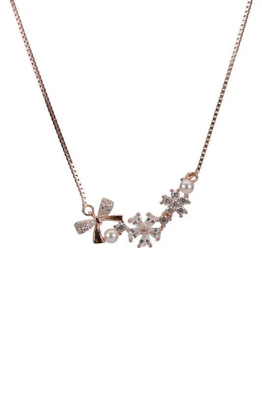 Rose Gold Glittery White Chain