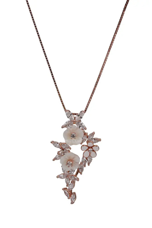 Rose Gold Mop Ocean Wave Chain With Stud