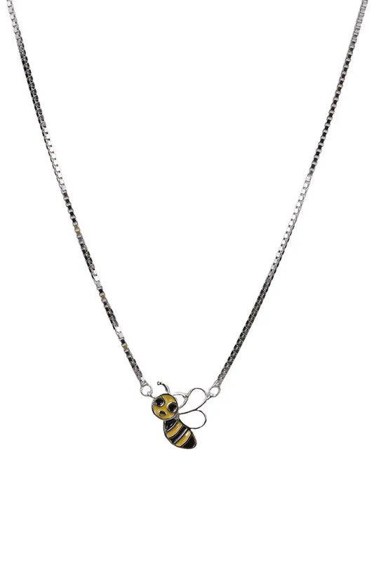 Rhodium Honey Bee Pendant