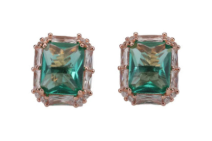 Rose Gold Pendant With Gracious Green Stud