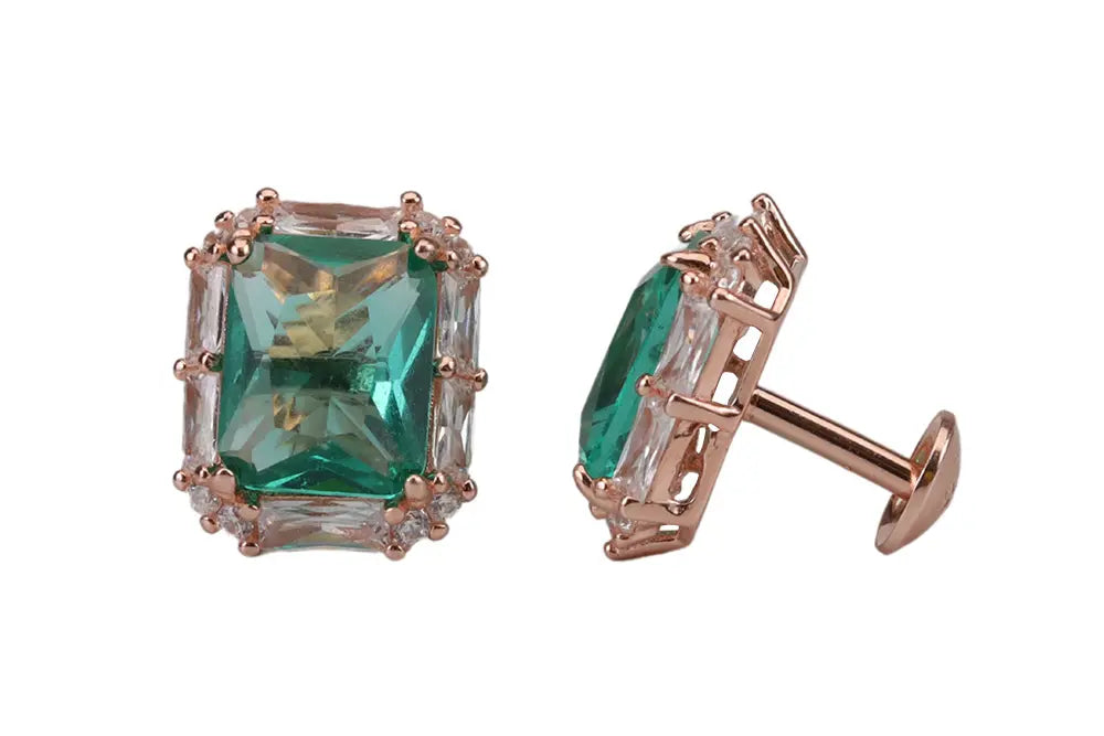 Rose Gold Pendant With Gracious Green Stud