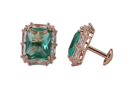Rose Gold Pendant With Gracious Green Stud