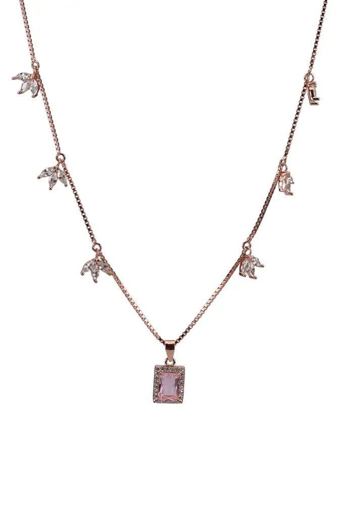 Rose Gold Pendant Chain With Stud