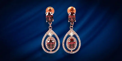 Rose Gold Dark Honey Hanging Stud