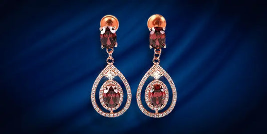 Rose Gold Dark Honey Hanging Stud