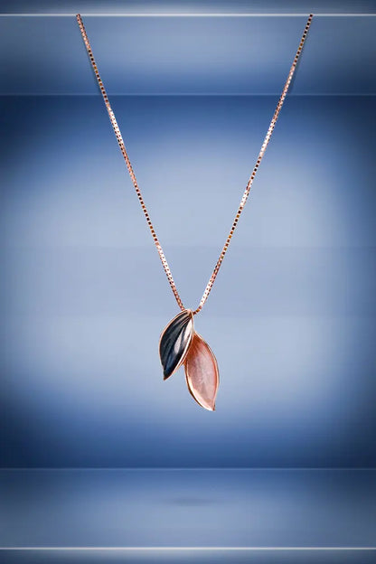 Rose Gold Light Flourish Vine Double Leaf Chain